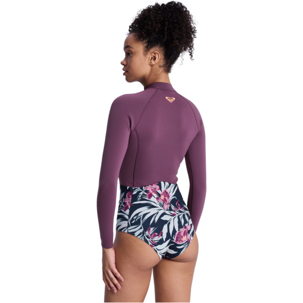 2026 Roxy Da Donna 1mm Swell Natural Front Zip Muta Primaverile 26BW243506 - Black Multi